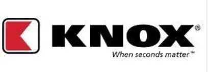 A black and white logo of knom